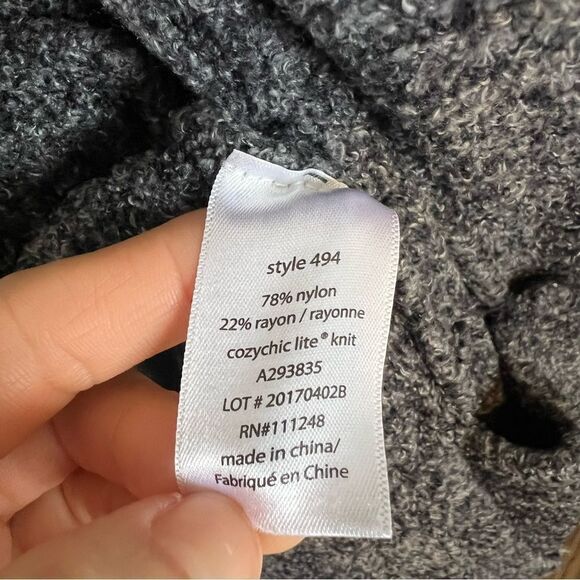 Barefoot Dreams Cozychic Lite Cardigan Pus Size 3X in Charcoal Gray STYLE 494 - Picture 9 of 9